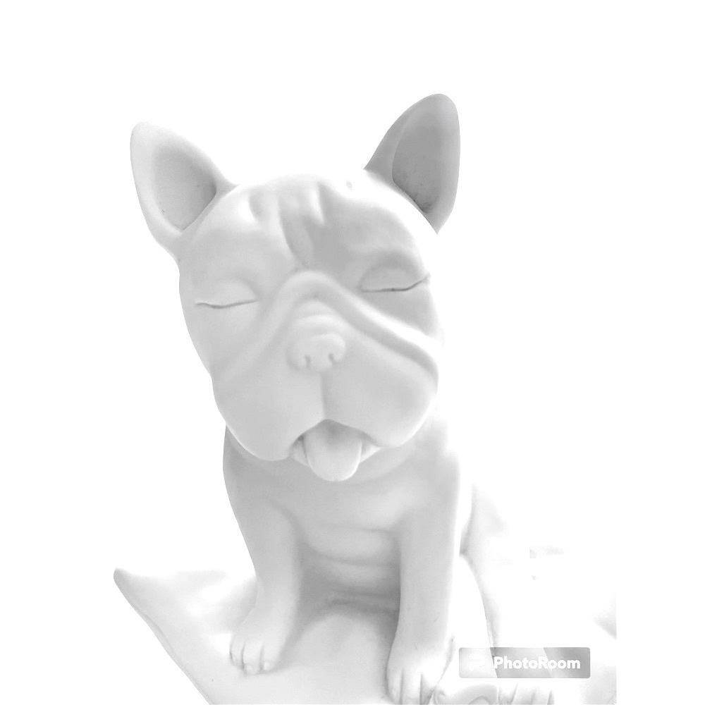 French Bulldog On Pillow With Tongue Out - Statue